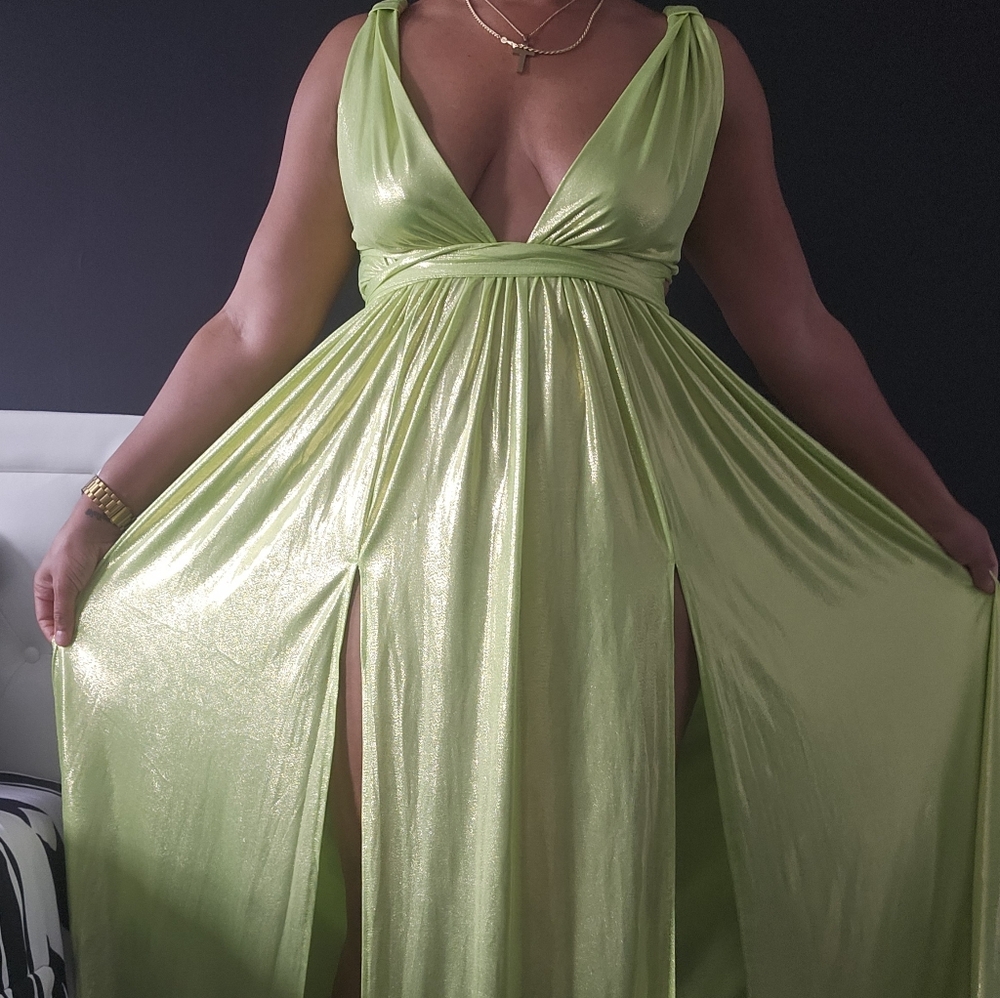 Elegant Lime Green Evening Dress